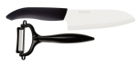 5-1/2-Inch Santoku Knife and Y Peeler Set, Black