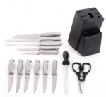 STAINLESS STEEL KITCHEN CUTLERY KNIFE KNIVES SET BLACK BLOCK NEW