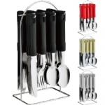 24 PC CUTLERY SET HIGH QUALITY STAINLESS STEEL WITH STAND ON RACK