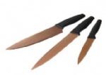 3 Pcs - Chef Knife + Carving knife + Utility knife - Rosegold Titanium Coating