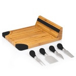 Bamboo Cutting Board with Cheese Tools, Black