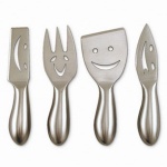 4 Piece Smiley Face Cheese Knife Set