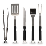 5-Piece Stainless-Steel BBQ Set with Non-Slip Handles