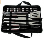 Luxury Stainless Steel BBQ Tool Set - 18 Piece with Zipped Carry Bag