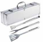 Stainless Steel Grill Tool Set - 3-Piece Set in Aluminium Case