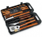 Stainless Steel and Bamboo Handle Tool Set in Carry Case (18 Pieces)