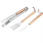 3pc Wooden Handled Barbecue Tool Set