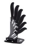 Ceramics 6 Knife Black Ceramic Knives Set with Block Stand Holder