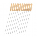 12 Pieces Outdoor Portable BBQ Needle Barbeque Skewers 11.8