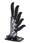 Ceramics 5 Knife Black Ceramic Knives Set with Block Stand Holder